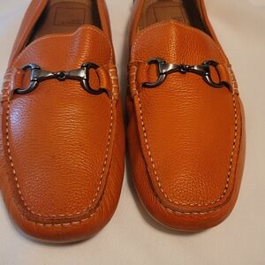 14th & Union Brown Leather Loafers with Metal Accent Size 11M